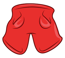 Image showing Clipart of red-colored shorts/Red-colored trousers vector or col