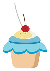 Image showing Cute cupcake vector illustration on white background