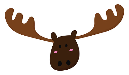 Image showing Emoji of a moose/Cartoon deer vector or color illustration