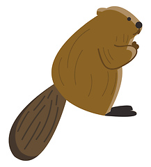 Image showing A brown beaver, vector color illustration.