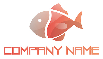 Image showing Pink fish minimalistic logo vector illustration on a white backg