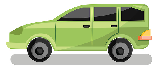 Image showing Light green family car vector illustration on white background.