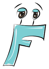 Image showing Letter F alphabet emoji vector or color illustration