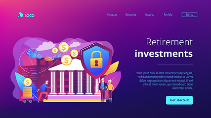 Image showing Retirement investments concept landing page.