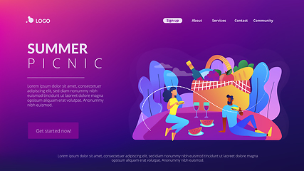 Image showing Summer picnic concept landing page.