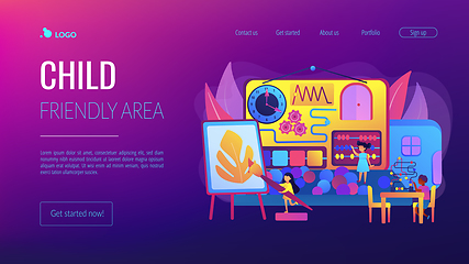 Image showing Child friendly area concept landing page