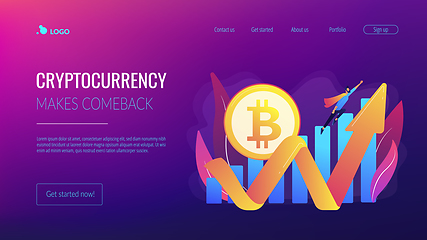 Image showing Cryptocurrency makes comeback concept landing page