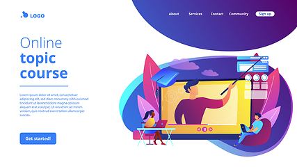 Image showing Online workshop concept landing page