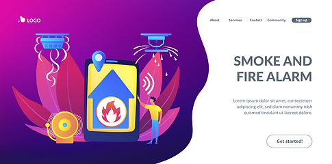 Image showing Fire alarm system concept landing page.