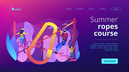 Image showing Summer ropes course concept landing page.