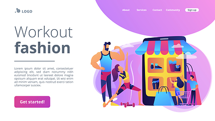 Image showing Workout fashion concept landing page.