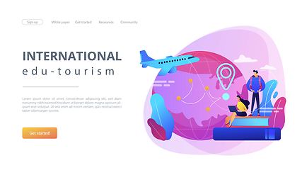 Image showing Educational tourism concept landing page