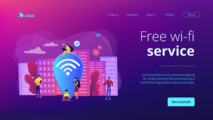 Image showing Public wi-fi hotspot concept landing page