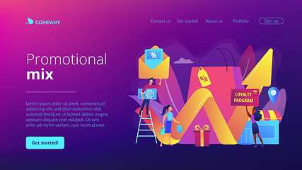 Image showing Promotional mix concept landing page