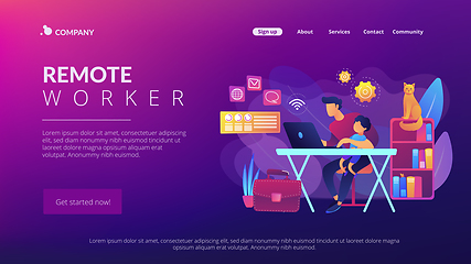 Image showing Remote worker concept landing page