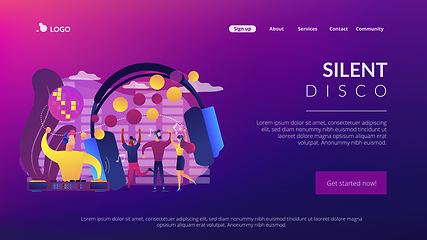 Image showing Silent disco concept landing page.