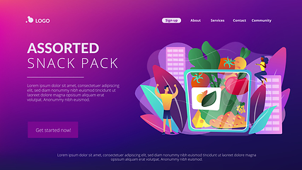 Image showing Assorted snack pack concept landing page.