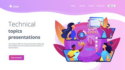Image showing Online tech talks concept landing page