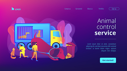 Image showing Animal control service concept landing page