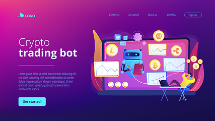 Image showing Crypto trading bot concept landing page