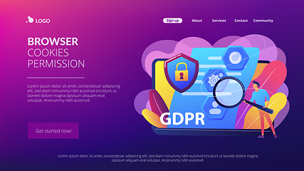 Image showing General data protection regulation concept landing page.
