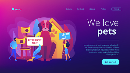 Image showing Pet friendly place concept landing page