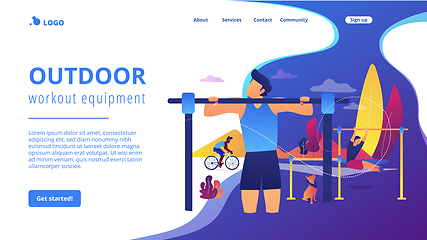 Image showing Outdoor workout concept landing page.