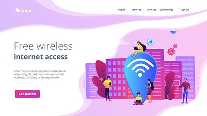 Image showing Public wi-fi hotspot concept landing page