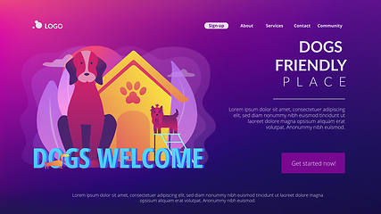Image showing Dogs friendly place concept landing page