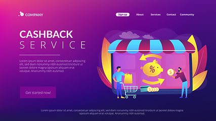 Image showing Cashback service concept landing page