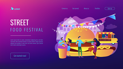 Image showing Street food concept landing page.