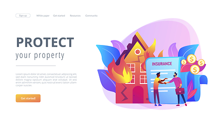 Image showing Fire insurance concept landing page.