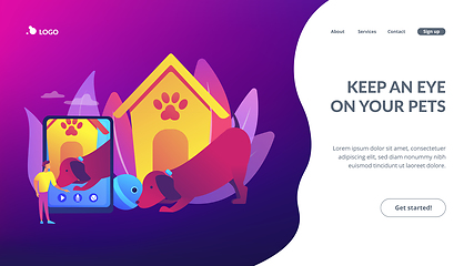 Image showing Robotic pet sitters concept landing page