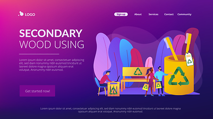 Image showing Waste free wood products concept landing page