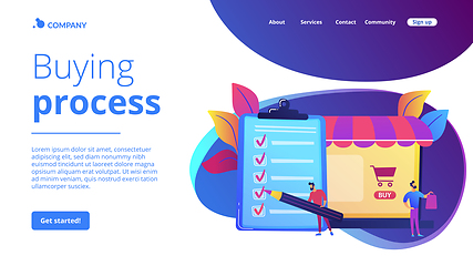 Image showing Purchase agreement concept landing page