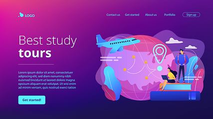 Image showing Educational tourism concept landing page