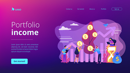 Image showing Portfolio income concept landing page.