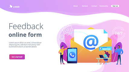 Image showing Get in touch concept landing page.