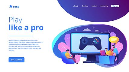 Image showing Esports coaching concept landing page
