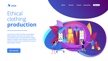 Image showing Sustainable fashion concept landing page