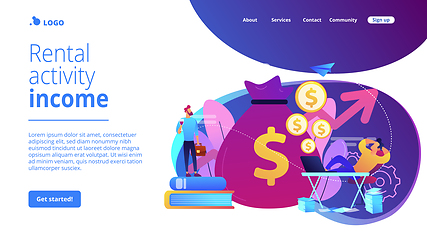 Image showing Passive income concept landing page.