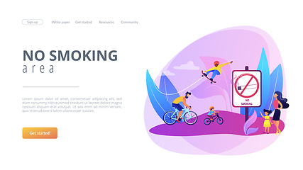 Image showing Smoke free zone concept landing page