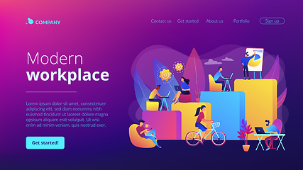 Image showing Modern workplace concept landing page