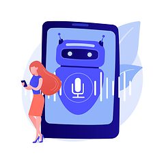 Image showing Chatbot voice controlled virtual assistant abstract concept vector illustration.