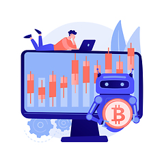 Image showing Crypto trading bot abstract concept vector illustration.