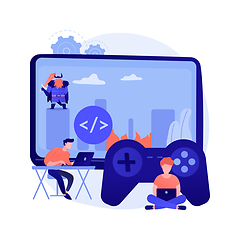 Image showing Computer games development abstract concept vector illustration.