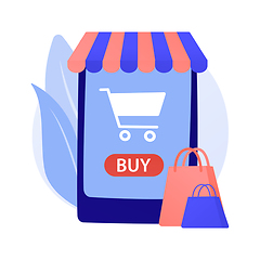 Image showing Online shopping abstract concept vector illustration.