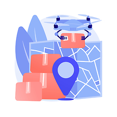 Image showing Drone delivery abstract concept vector illustration.