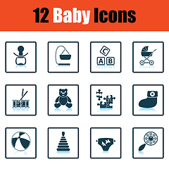 Image showing Set of baby icons.