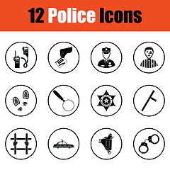 Image showing Set of police icons